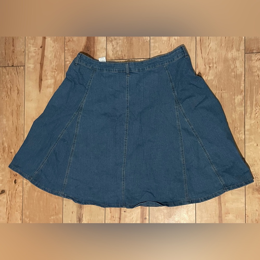 NEW Plus 4 XL High Waist Flap Detail Denim Skirt - Picture 4 of 8